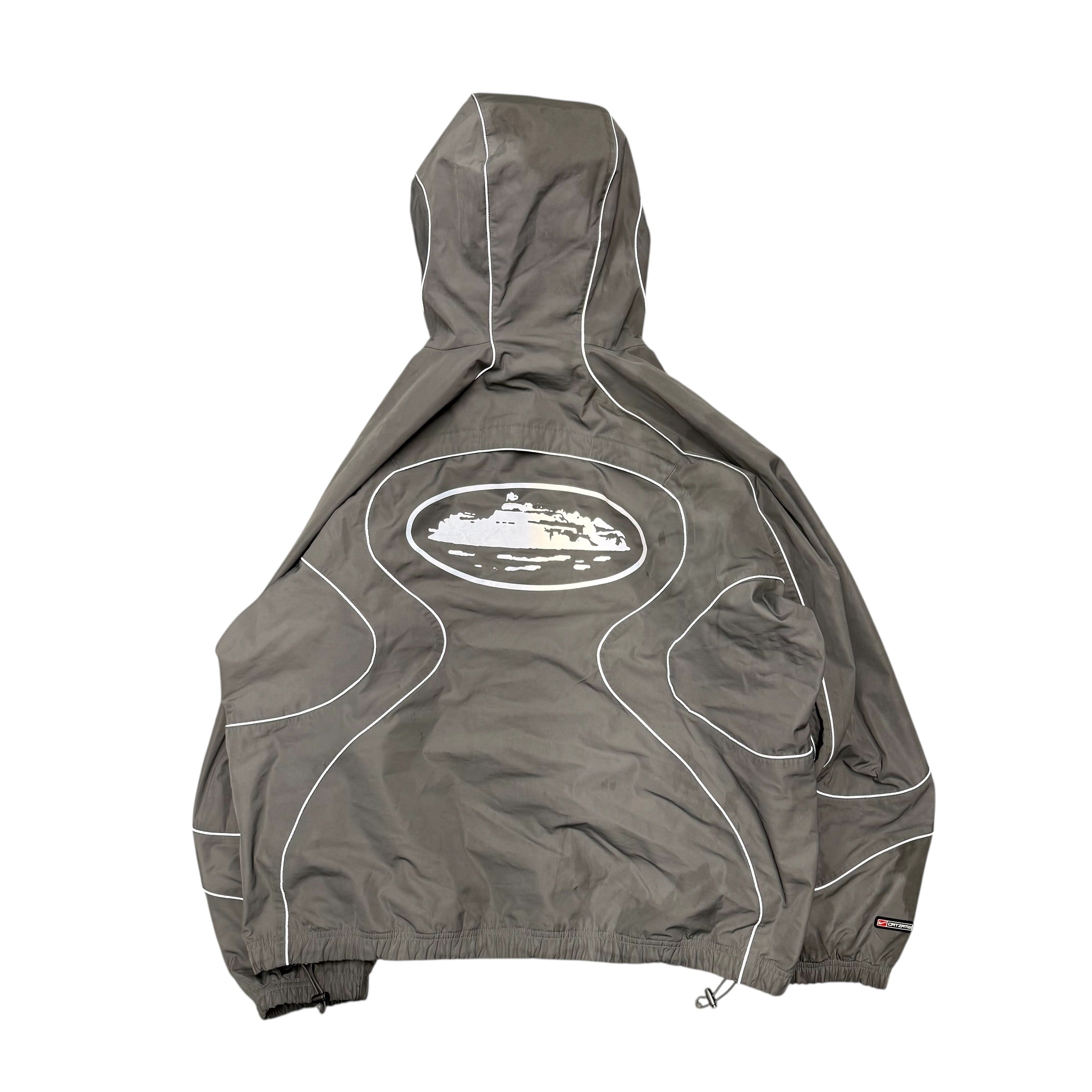 NIKE X CORTEIZ GRAY WINDBREAKER JACKET.
