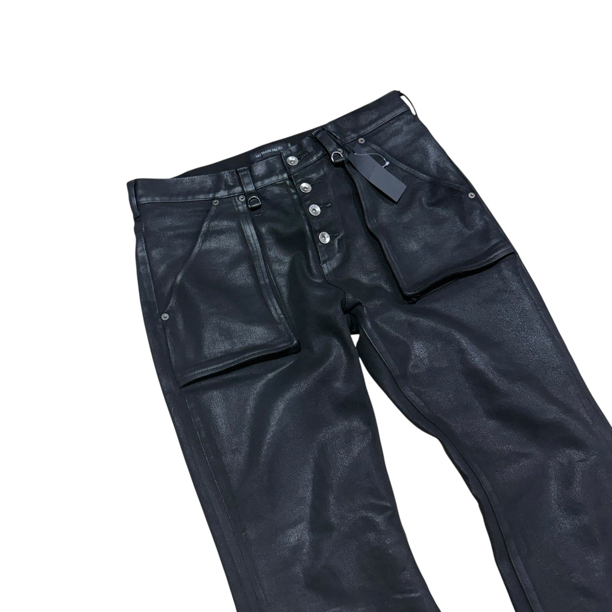 NOMASS 017GLM WAXED DENIM PANTS.