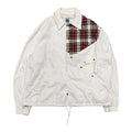 FACETASM WHITE AND PLAID BUTTON UP JACKET.