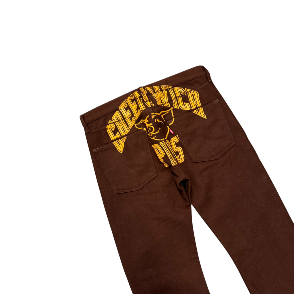 JUNYA WATANABE X LEVI "GREENWICH PIGS" WOOL PANTS.