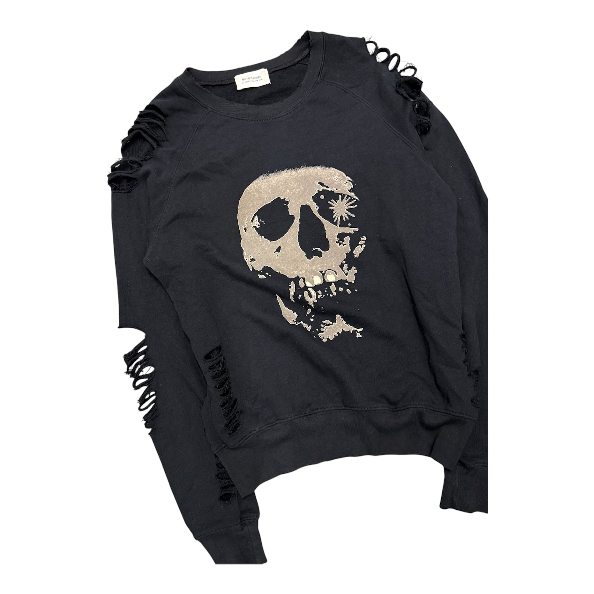 HYSTERIC GLAMOUR X MAISON MIHARA YASUHIRO DISTRESSED CREWNECK.