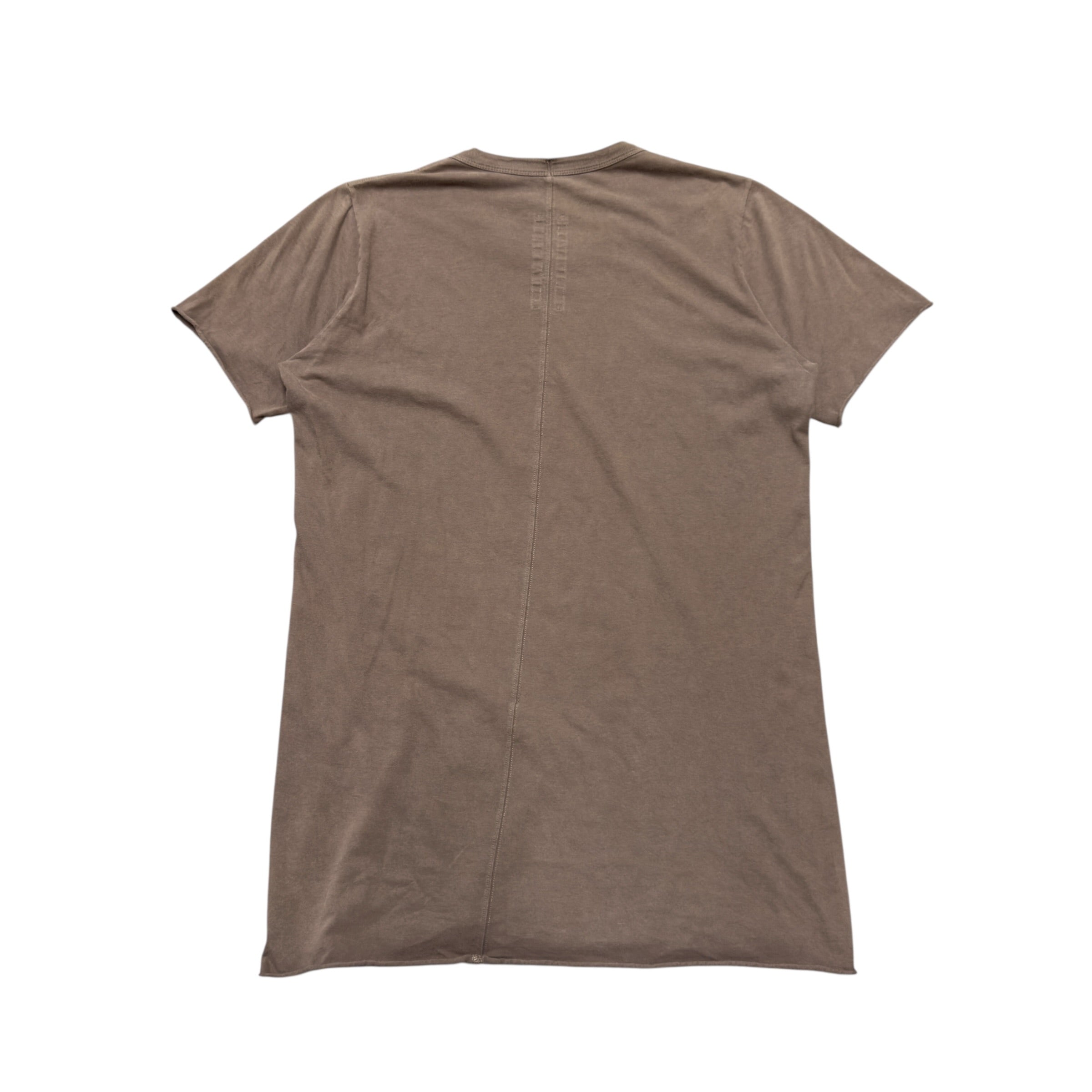 RICK OWENS DUST BROWN "BASIC" SHORT SLEEVE SHIRT.