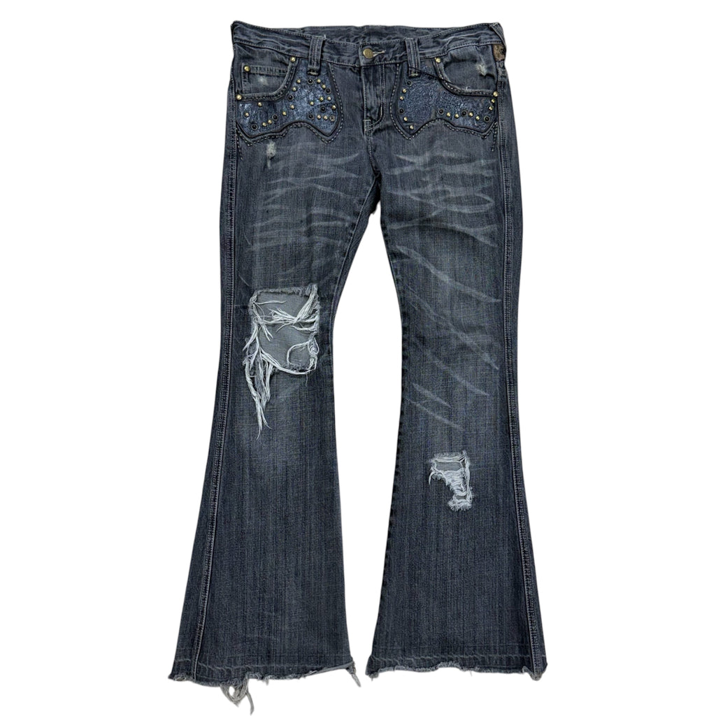 TORNADO MART BLACK STUDDED JEANS.