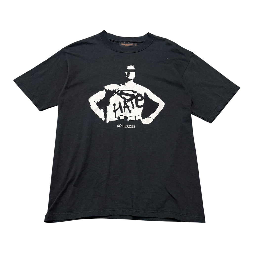 UNDERCOVER AW03 PAPER DOLL HATE NO HEROS SUPERMAN TEE.