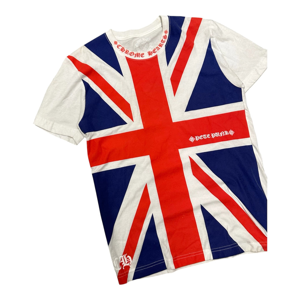 CHROME HEARTS UNION JACK FLAG TEE.
