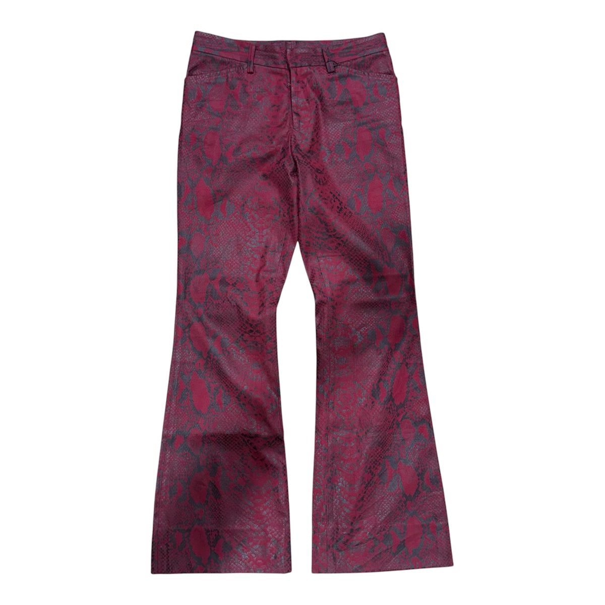 5351 HOMME RED SNAKE PRINT PANTS.