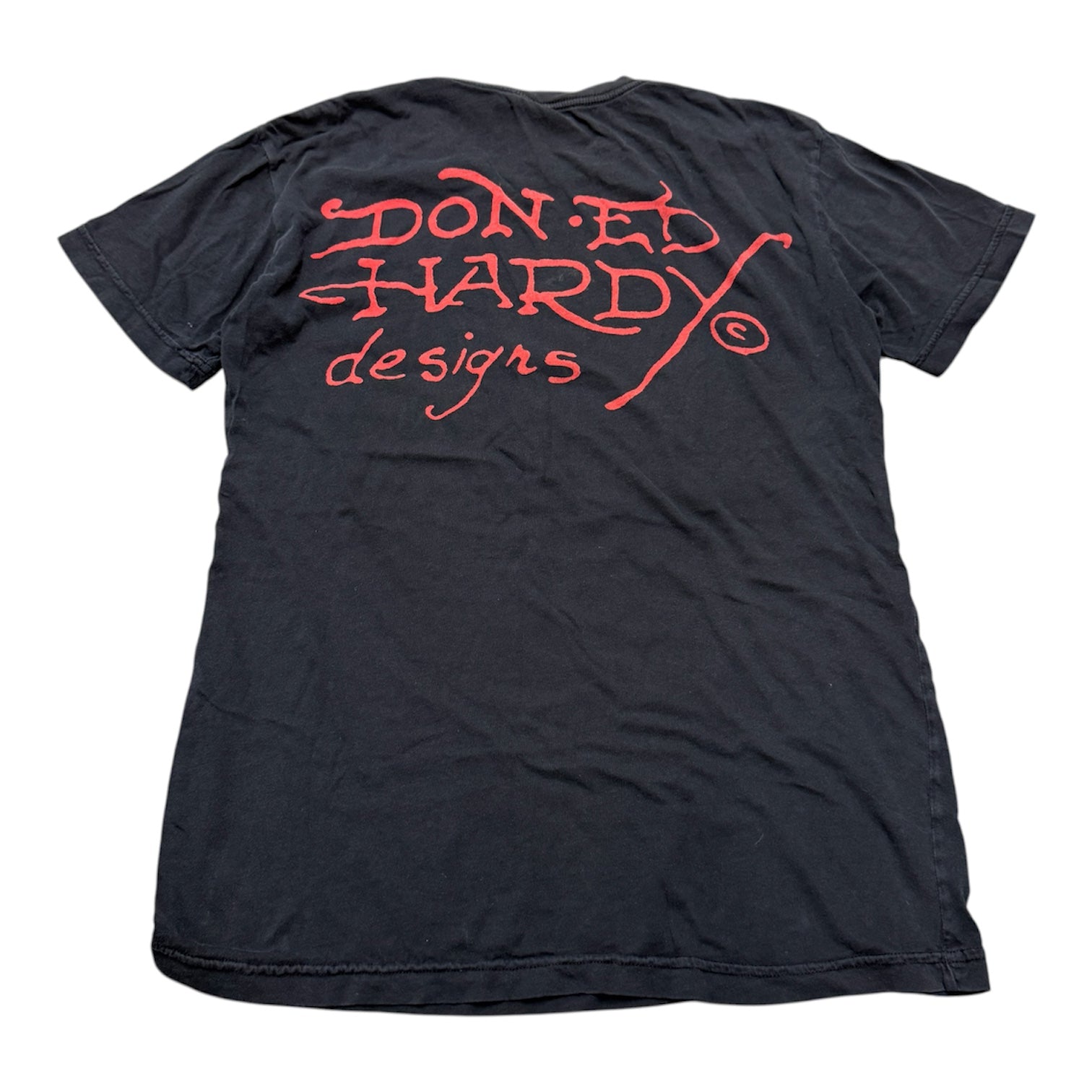 ED HARDY BLACK HAWK LOGO SHIRT.