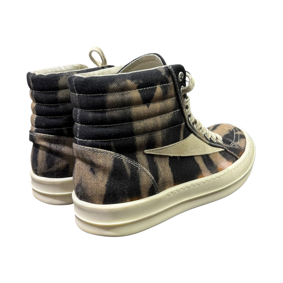 RICK OWENS DRKSHDW VINTAGE SNEAKER BLEACHED HIGH TOPS.