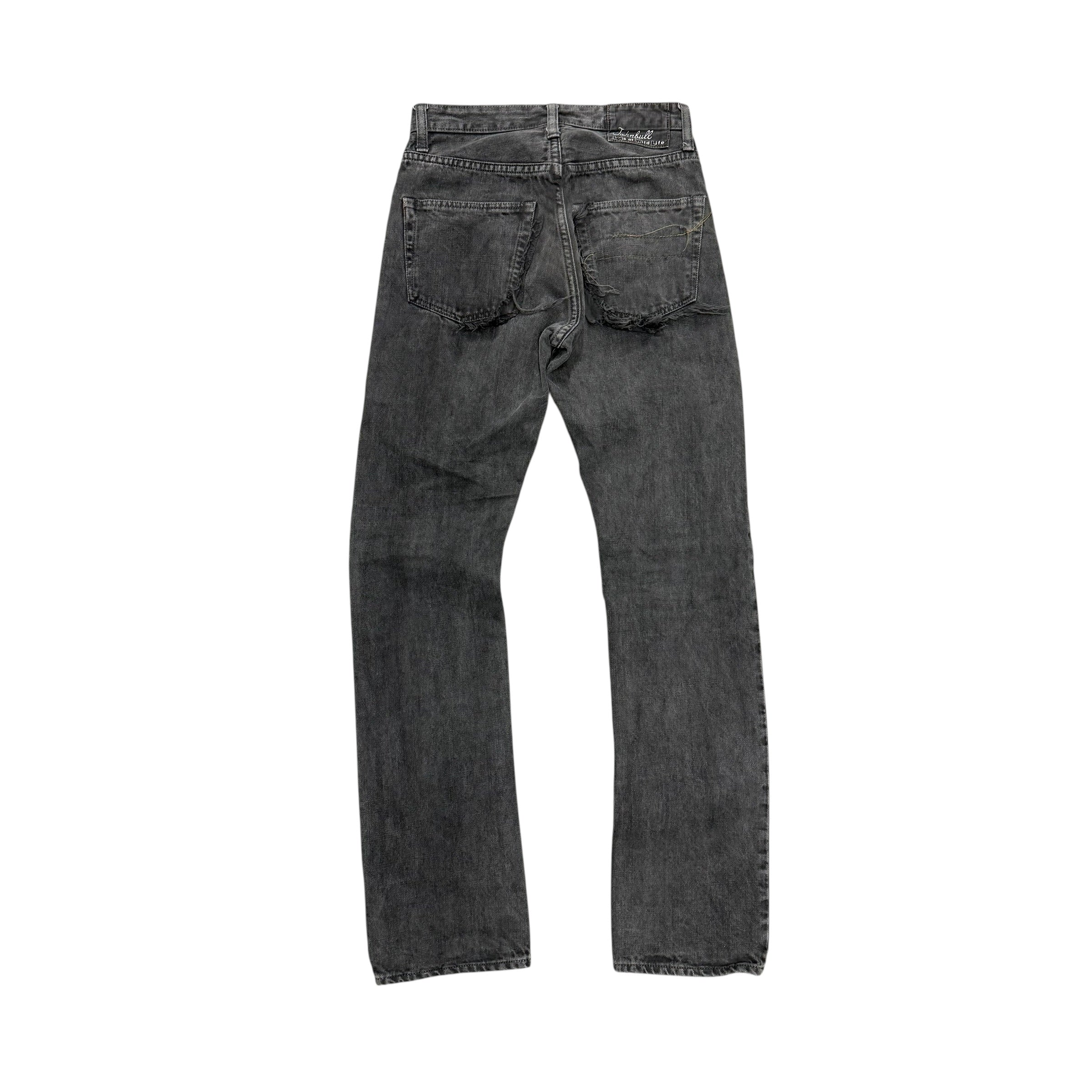 JOHNBULL DISTRESSED BLACK DENIM.