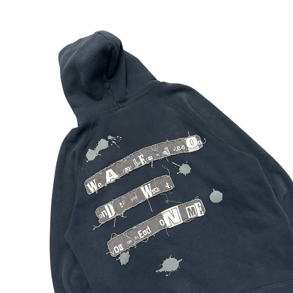 PPFM NAVY PATCHWORK SCRIPT ZIP UP.