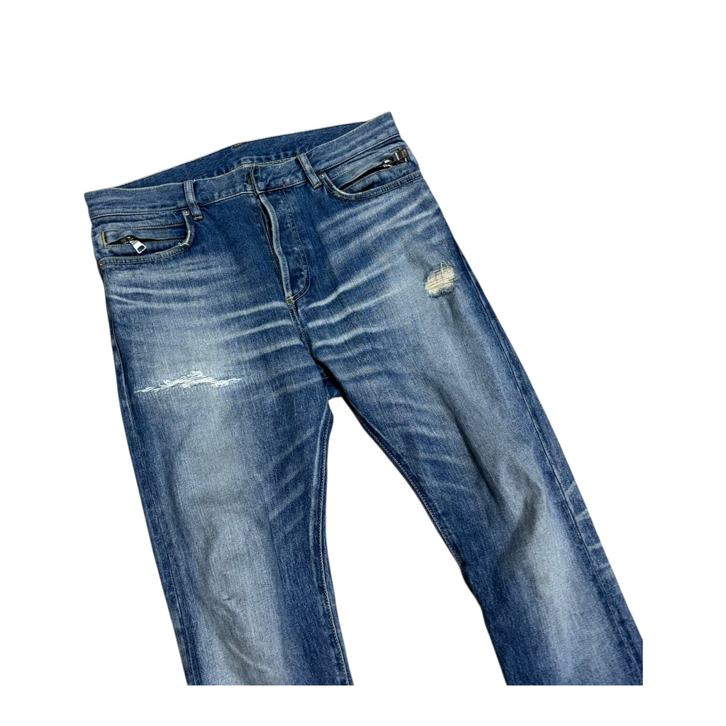 BALMAIN ZIPPER DENIM BLUE