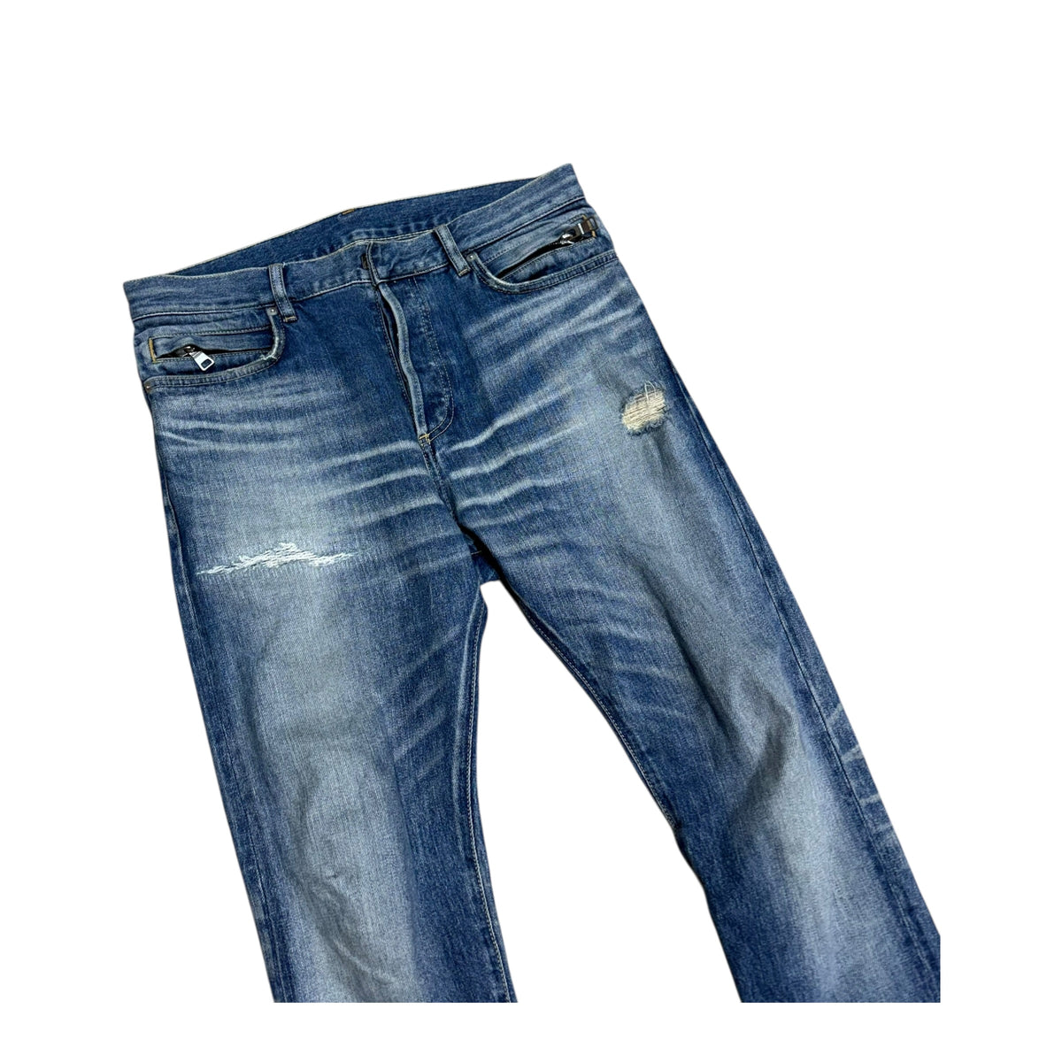 BALMAIN ZIPPER DENIM BLUE