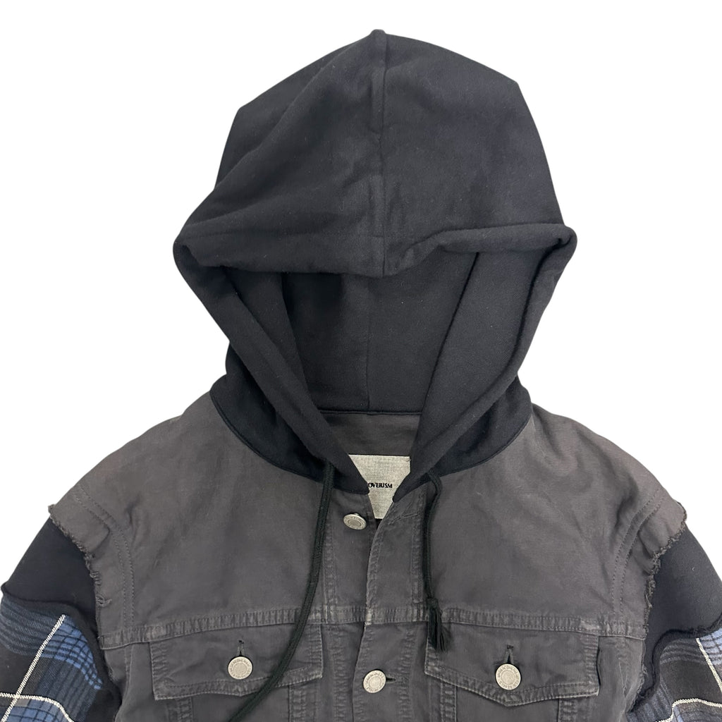 UNDERCOVER SPRING/SUMMER 2012 LEATHER SLEEVES DENIM JACKET.