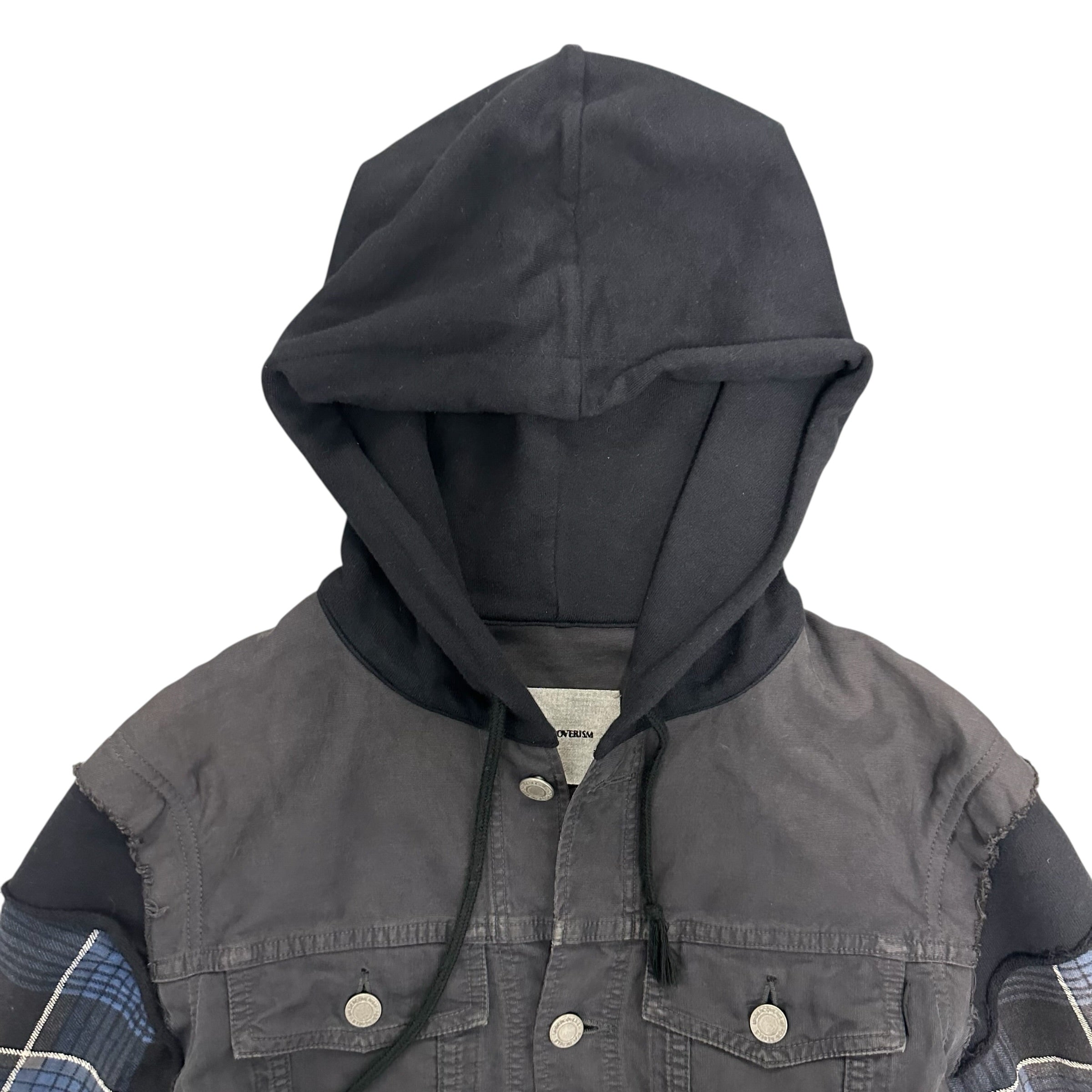 UNDERCOVER SPRING/SUMMER 2012 LEATHER SLEEVES DENIM JACKET.