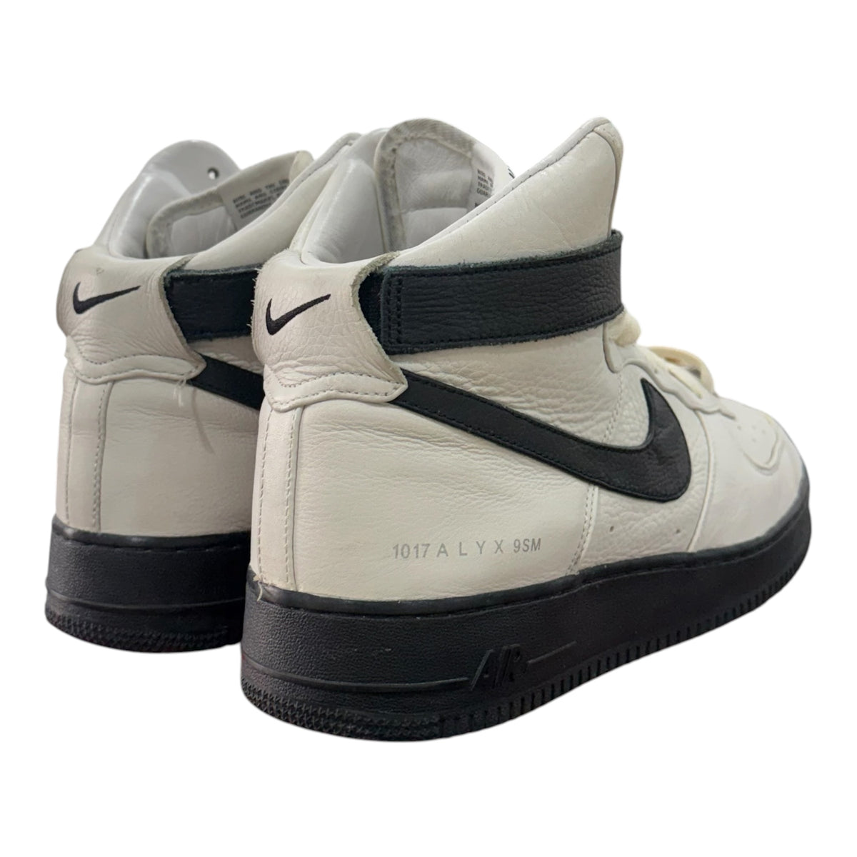 NIKE X ALYX BLACK & WHITE HIGH TOP AIRFORCES.