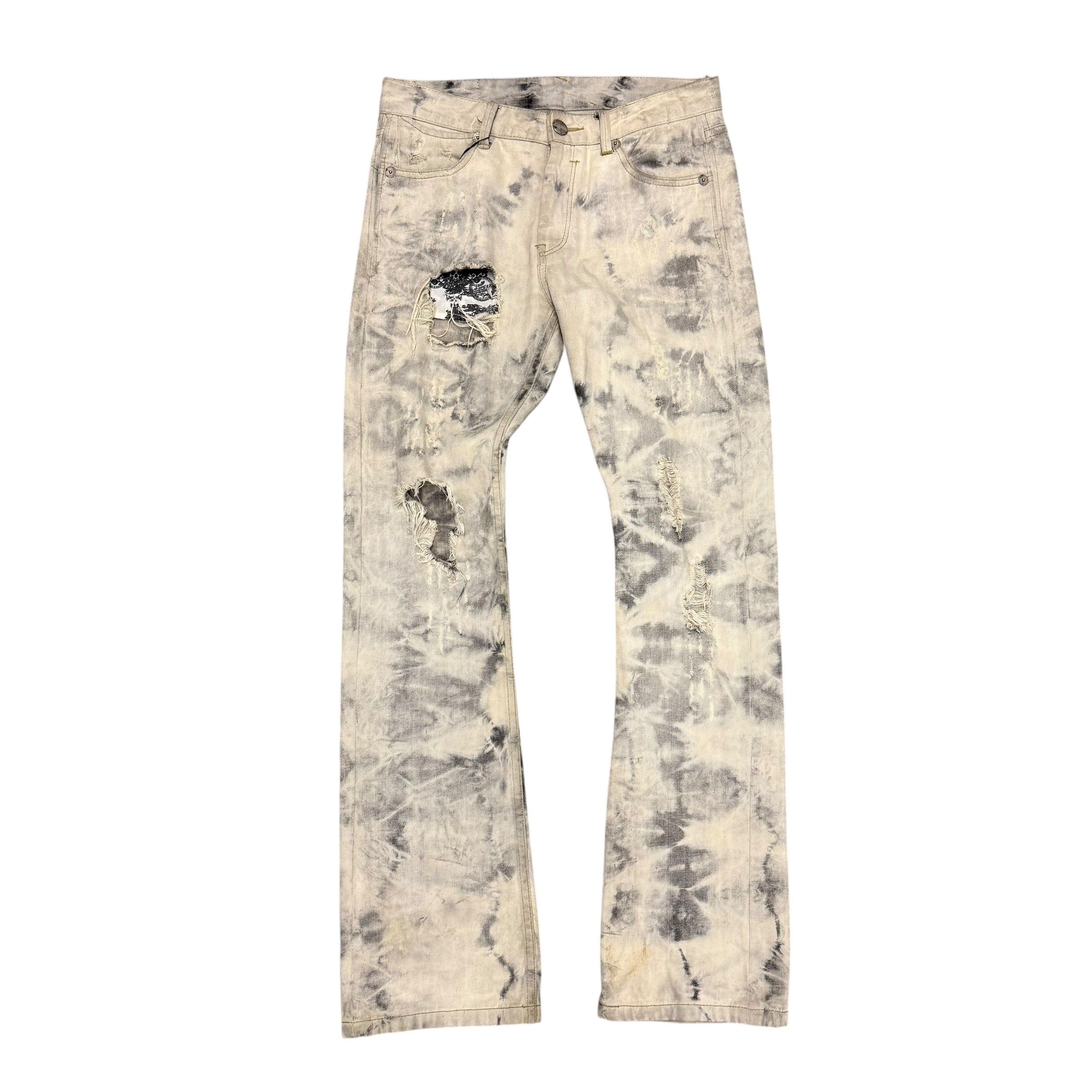 WHITE ARMY OF NO! DENIM PANTS.
