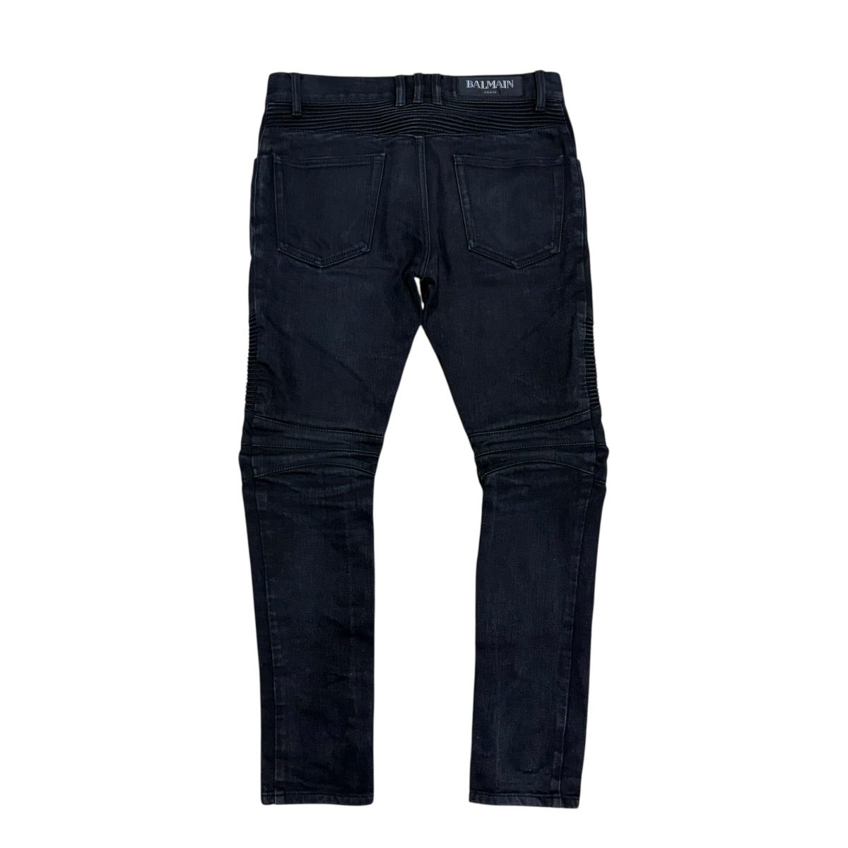 BALMAIN BIKER DENIM BLACK