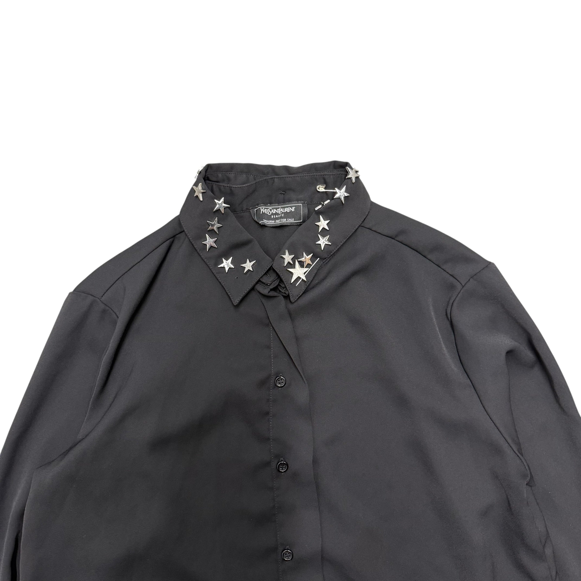 YVES SAINT LAURENT BEAUTE STAR BUTTON UP.