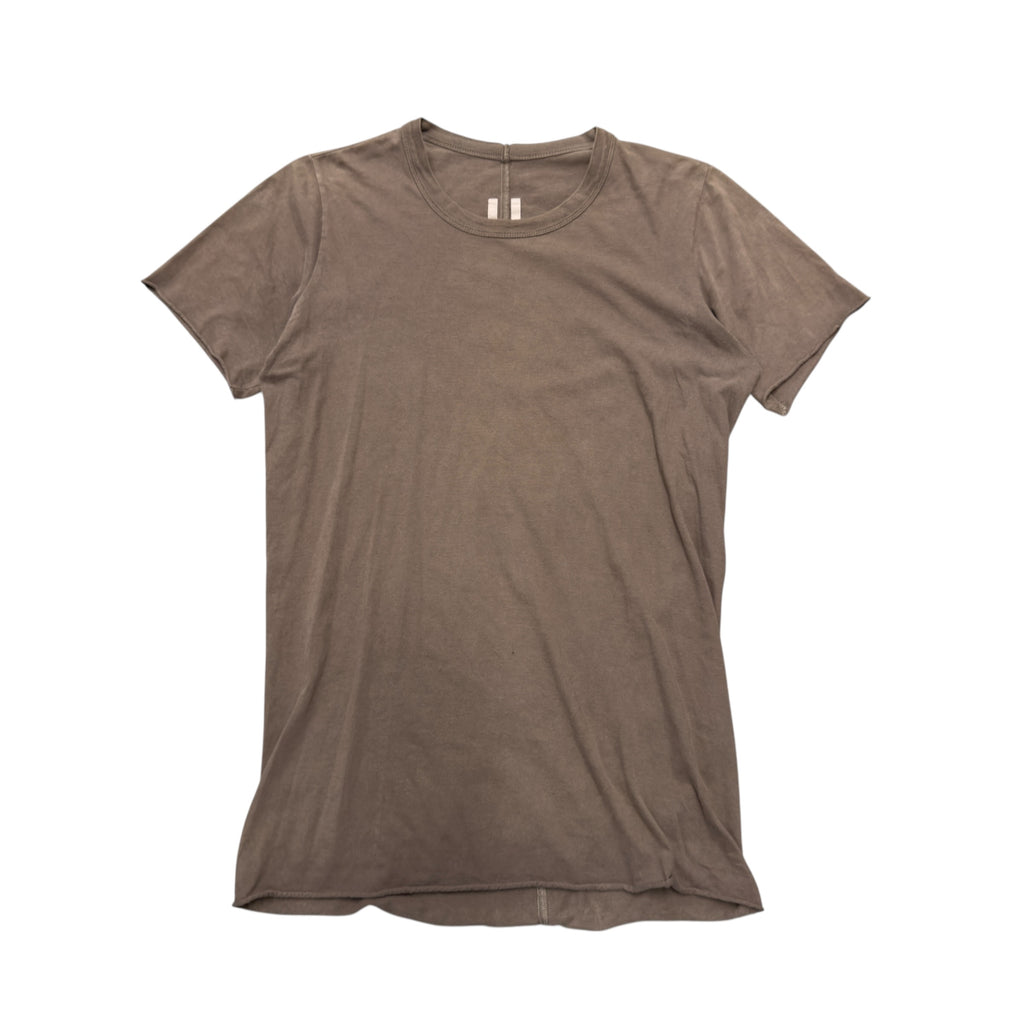 RICK OWENS DUST BROWN "BASIC" SHORT SLEEVE SHIRT.