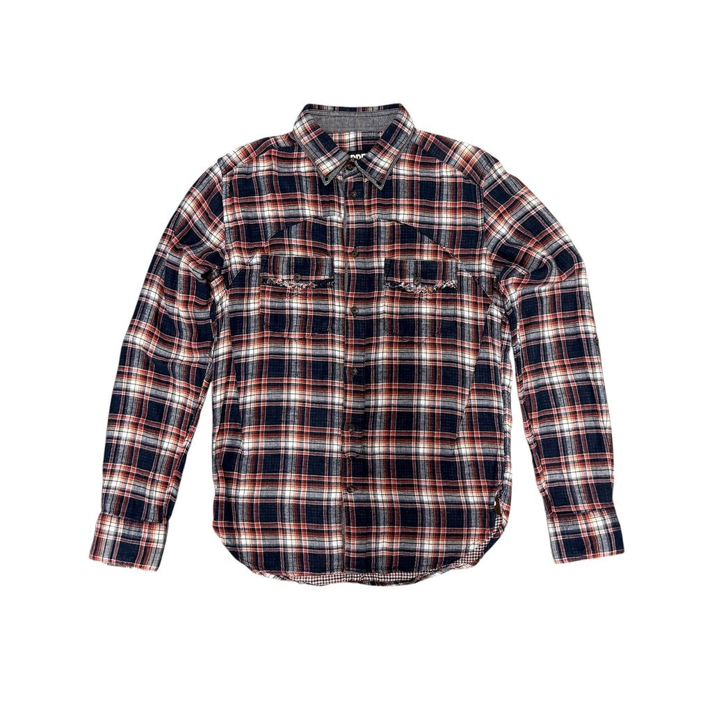 PPFM RED & NAVY PLAID FLANNEL.