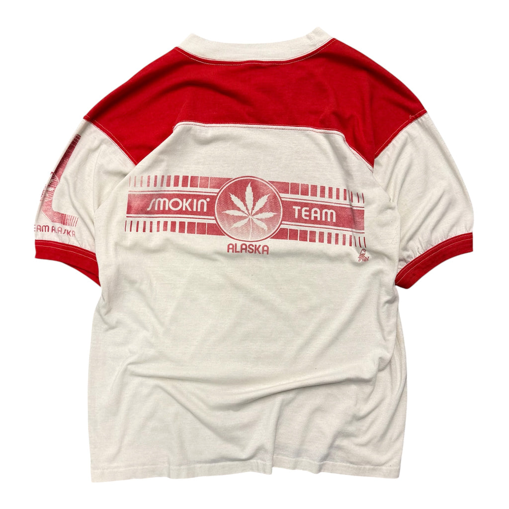 VINTAGE RED ALASKA SMOKING TEAM TEE.
