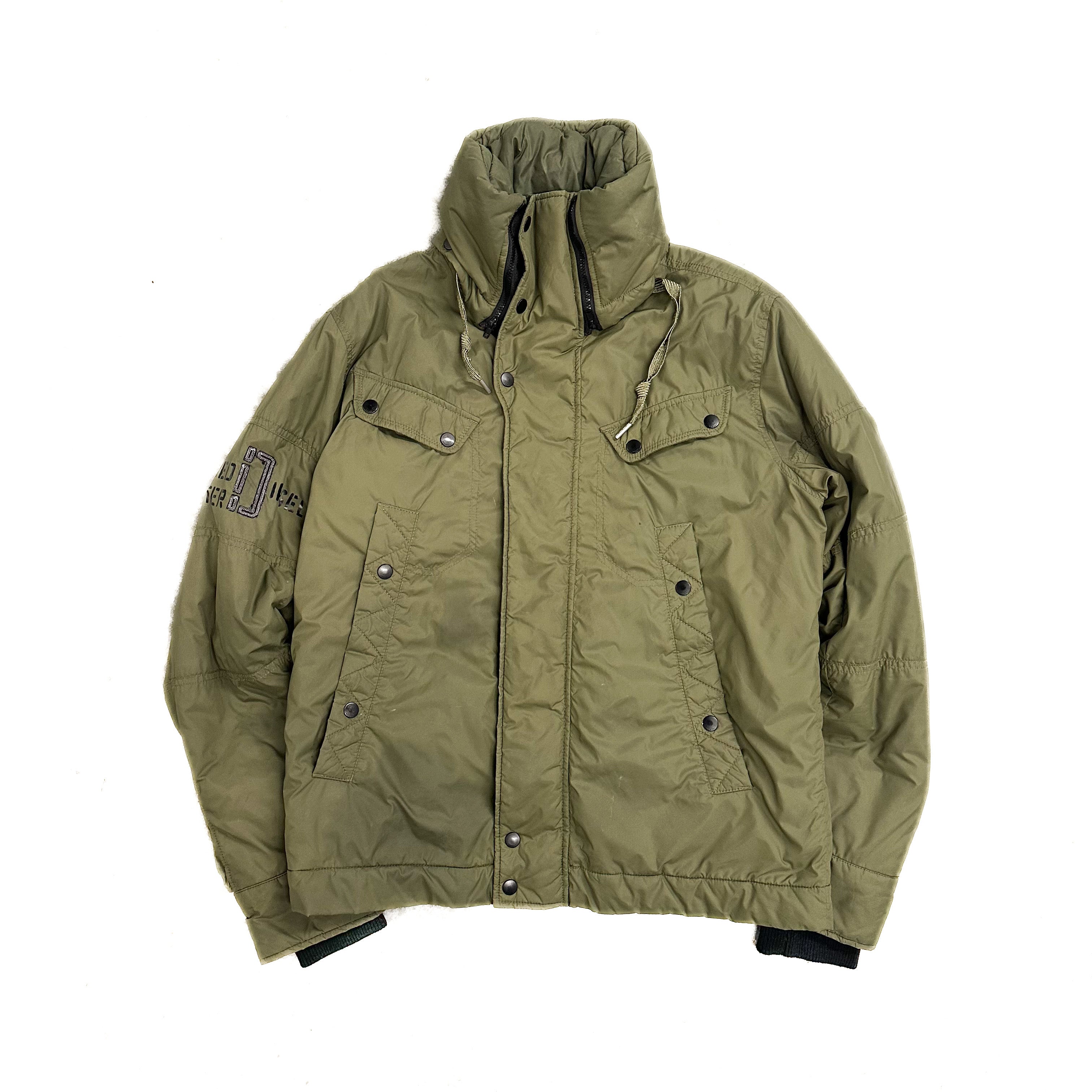 GREEN DIESEL NYLON MILITARY JACKET.