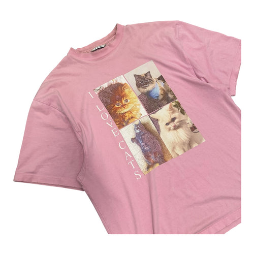 BALENCIAGA I LOVE CATS PINK SHIRT.