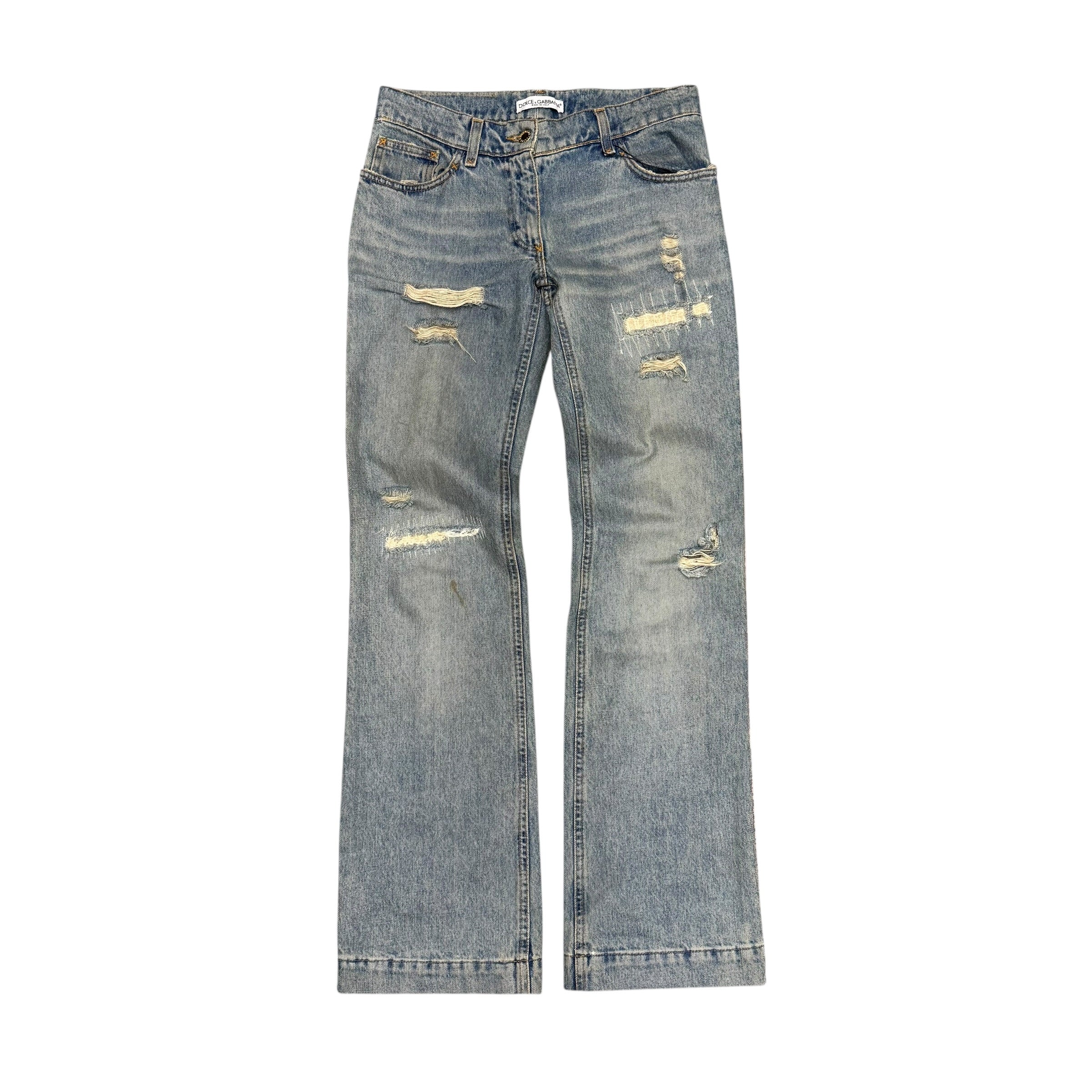DOLCE & GABBANA CRASH DISTRESSED DENIM.