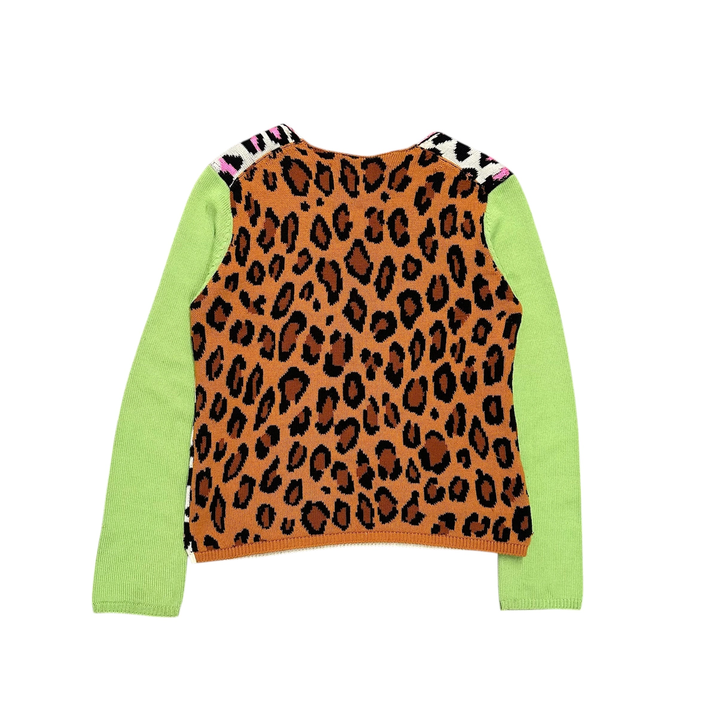AD2017 COMME DES GARÇONS MULTICOLOR LEOPARD PRINT SWEATER.