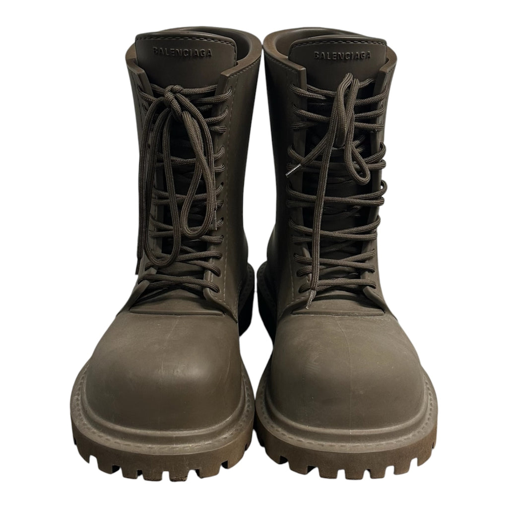 BALENCIAGA BROWN STEROID BOOTS.