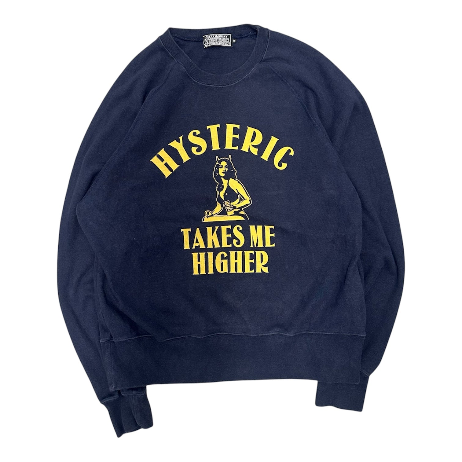 HYSTERIC GLAMOUR "TAKES ME HIGHER" NAVY SWEATER.