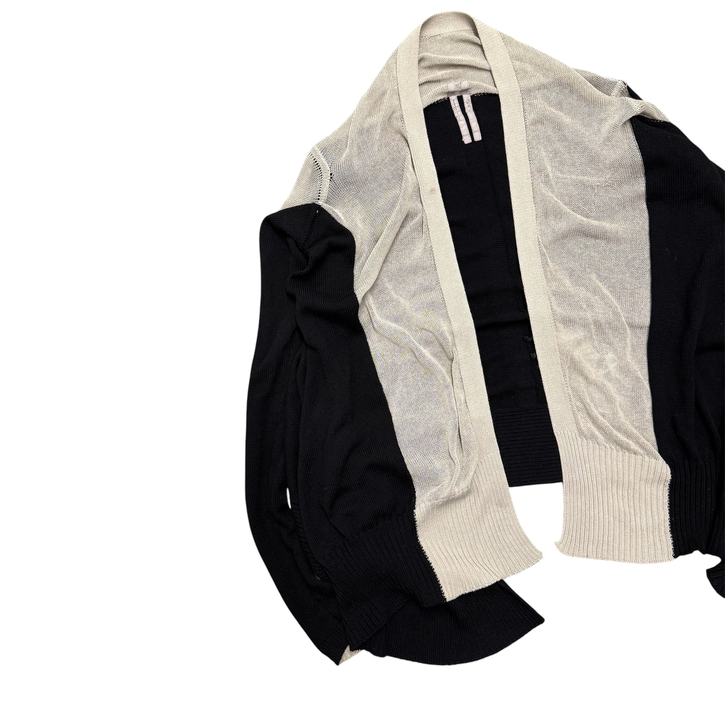 RICK OWENS SS24 TEXTURED SILK CARDIGAN.