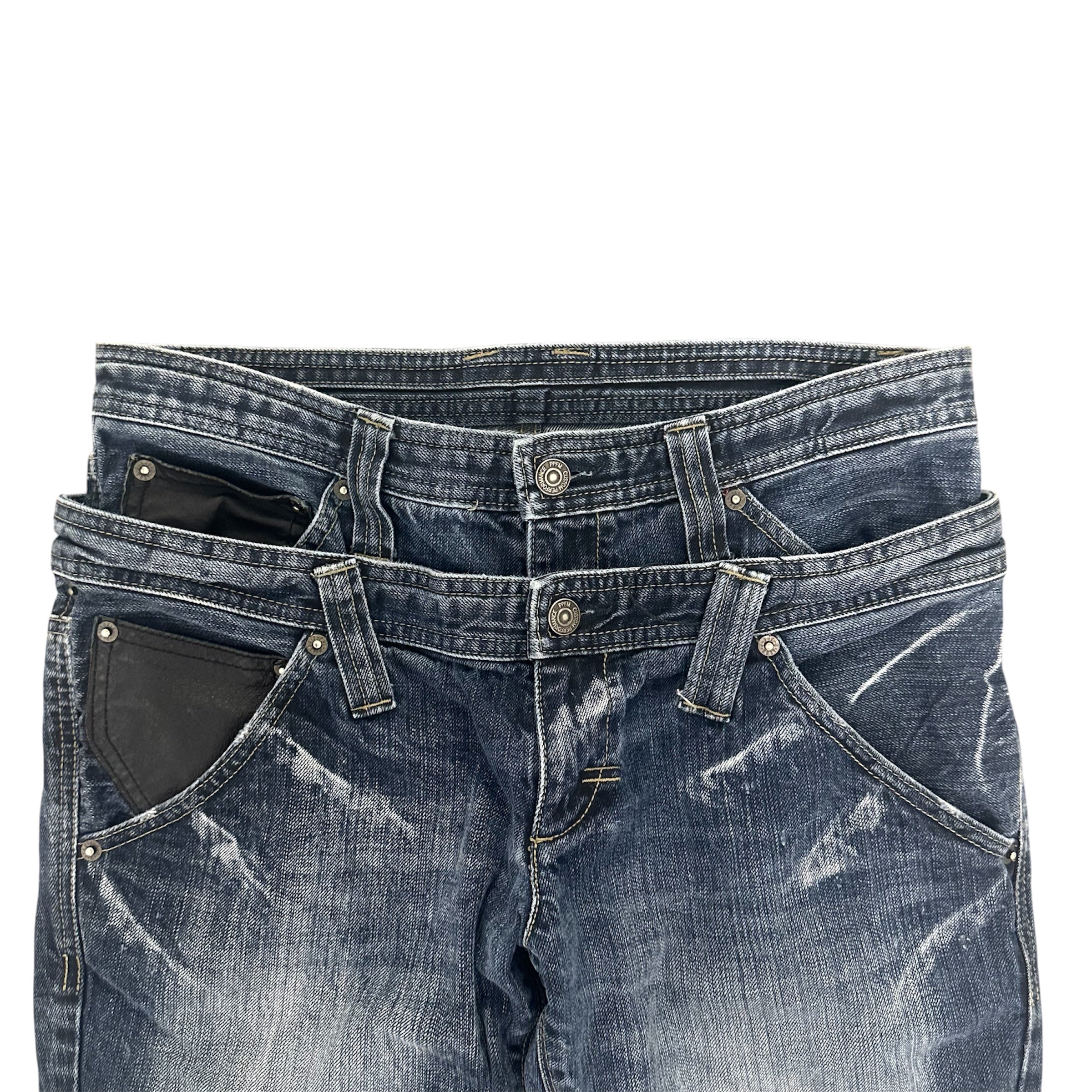 PPFM DOUBLE WAISTED JEANS.