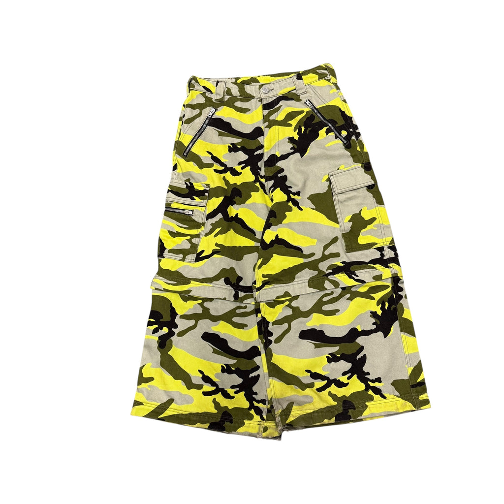 VETEMENTS YELLOW TRANSFORMER CARGO PANTS.