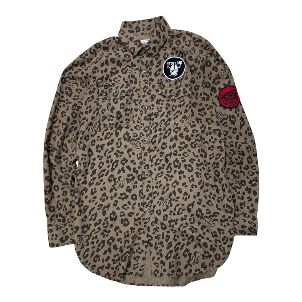 HYSTERIC GLAMOUR CHEETAH PRINT PATCH BUTTON UP.