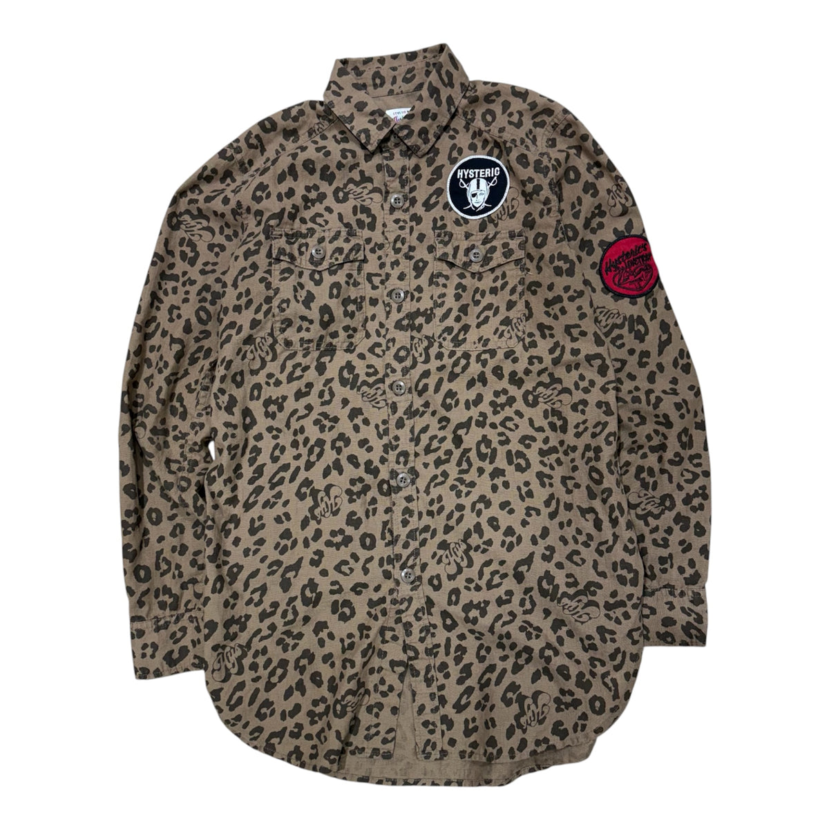 HYSTERIC GLAMOUR CHEETAH PRINT PATCH BUTTON UP.
